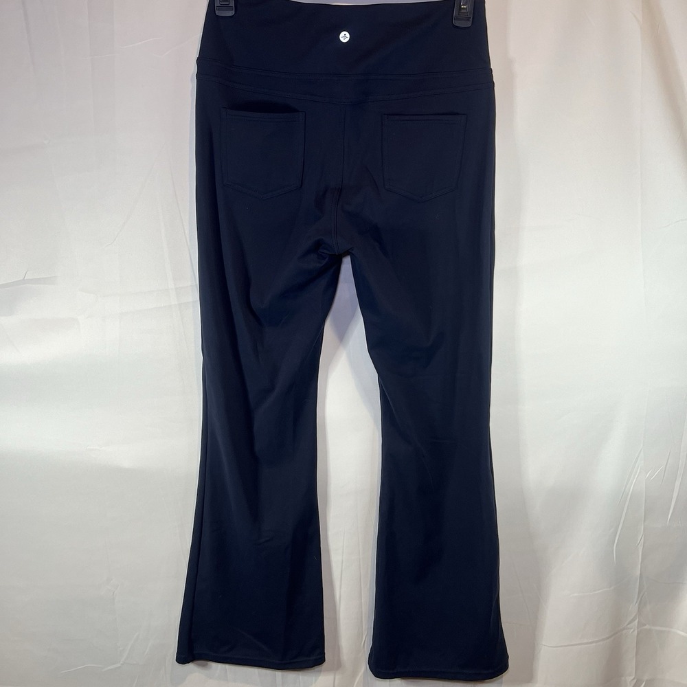 Halara Women's Size Large Blue High Waisted Back Pocket Flare Leggings Work Pant - Picture 4 of 5